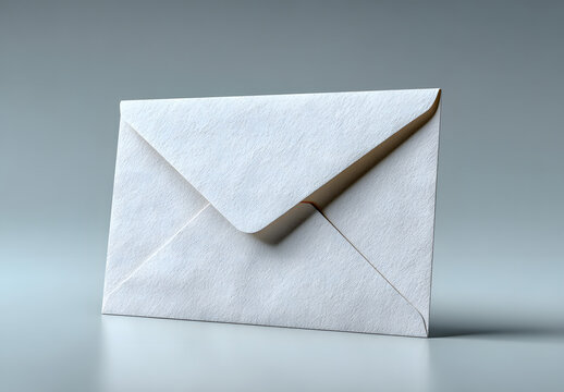 Envelope and letter mock up isolated on soft gray background. 3D illustrating.