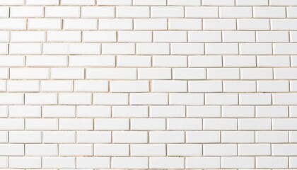 Obraz premium Seamless glossy white subway tile pattern, horizontal brick layout Ideal for kitchen, bathroom, or outdoor design, kitchen, architecture
