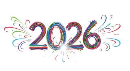 Colorful 2026 new year design a vibrant and festive design to celebrate upcoming year, perfect for greeting cards and banners