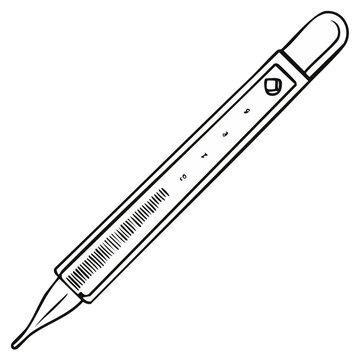 Simple line art illustration of a hydrometer, a scientific instrument for measuring liquid density
