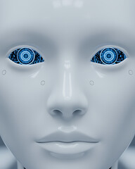 Visage de robot futuriste en gros plan