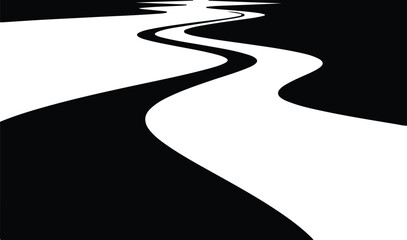Illustrator Curved road path way silhouette vector © Golshan Ara Monny