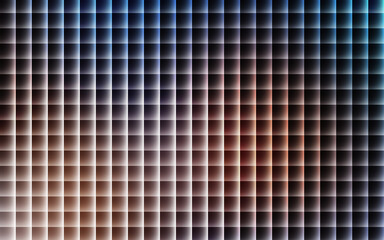 Abstract grid pattern with gradient of blue to orange light background squares