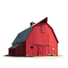Flat 2D Barn vector illustration, icon graphic on white background