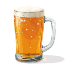 Beer, 2D flat vector illustration in icon style, isolated on a white background