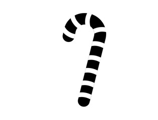 Black and white stripes candy cane, PNG design.