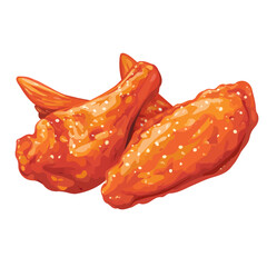 Minimal 2D flat vector of a Chicken Wings, icon-style illustration on a white background