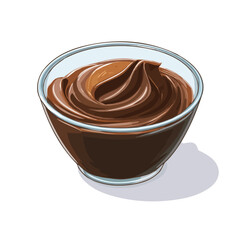2D flat vector graphic of a Chocolate Mousse in icon style, isolated on white background