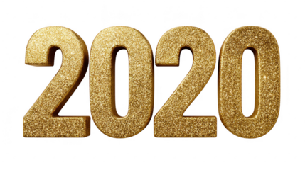 Golden glitter dust 2020 digits display elegant design photography