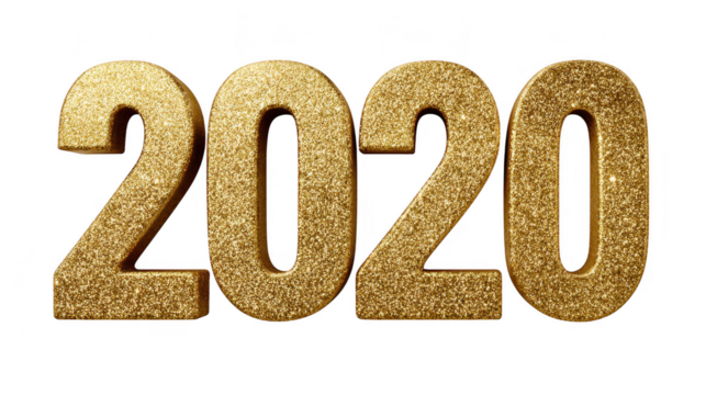 Golden glitter dust 2020 digits display elegant design photography