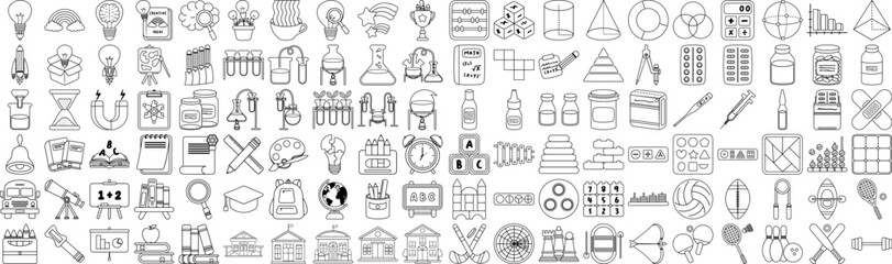 Cute School Doddle Icon Set vector icon set design for web and business