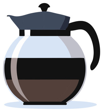 glass coffee pot with dark coffee clip art preview