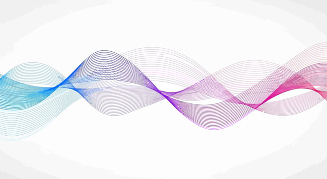 Elegant flowing lines with vibrant gradient colors create a dynamic wave pattern, perfect for modern design projects needing a touch of sophisticated energy