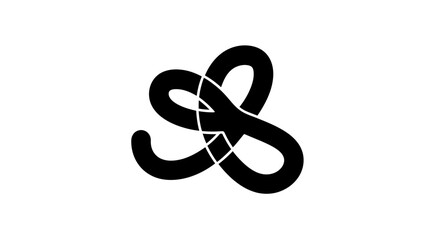 Abstract knot emblem logo for professional brand identity, corporate design, or modern art projects, stylish graphic element with smooth curves and bold lines