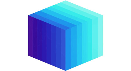 Stunning isometric cube illustration with vibrant blue hues, perfect for modern design projects and technology visuals, originally a scalable vector graphic