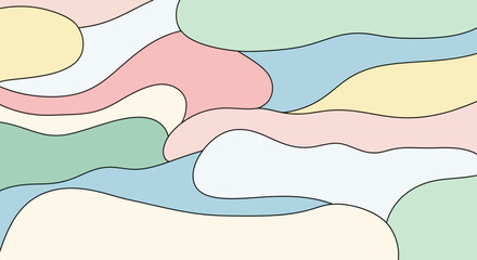 Pastel Abstract Background with Flowing Shapes, Perfect for Modern Designs, Trendy Wallpapers, and Creative Projects, Soft Colors and Organic Feel