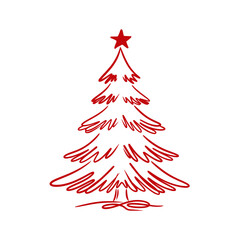 Red christmas tree icon illustration