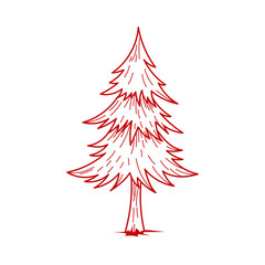 Red christmas tree  illustration