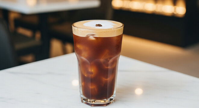 Chocolate Boba coffee drink on the table