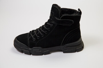 black leather boots