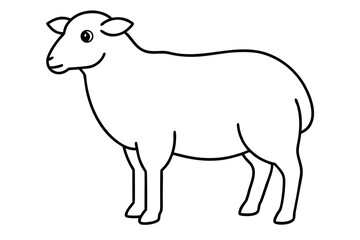 sheep icon outline, sheep black line art symbol 