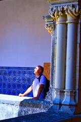 Man standing outside a building