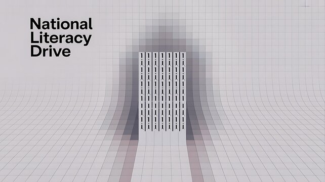 National literacy drive with a stack of books