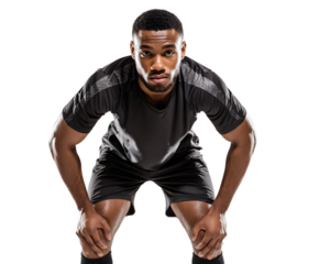 Determined young athlete with intense focus, ready for intense competition, embodying sports spirit and athletic performance