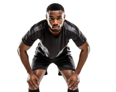 Determined young athlete with intense focus, ready for intense competition, embodying sports spirit and athletic performance - Powered by Adobe