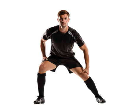 Focused athlete preparing for intense training, demonstrating strength and athletic readiness for peak performance