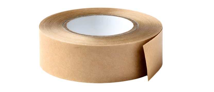 Adhesive paper tape isolated on white background