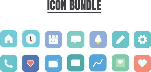 Collection of Clean App Icons for Mobile and Web UI