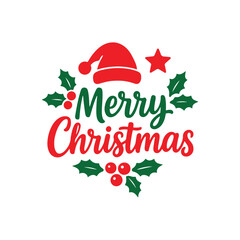Merry Christmas text icon vector illustration