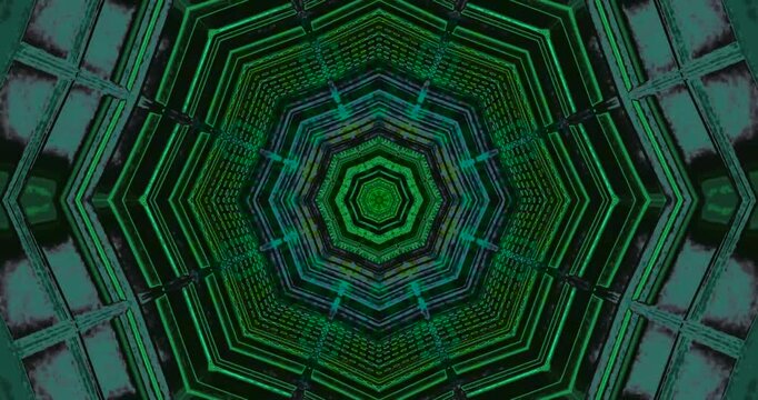 Seamless green tunnel video VJ loop screensaver creating captivating visual effects