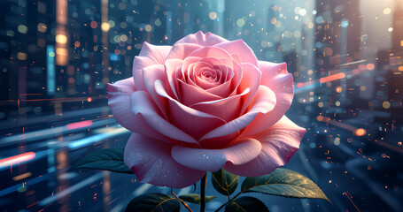 pink rose of the blue sky