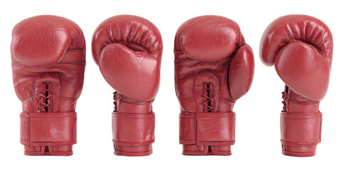 Red boxing gloves showcasing power and strength, ready for competition, representing challenge, training, and sport, ready for action.
