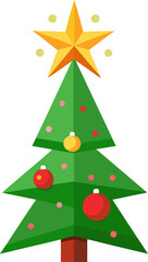 Stylized Christmas Tree with Star Ornamentation