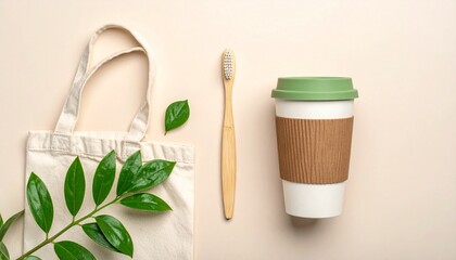 Eco Friendly Essentials Flat Lay | Sustainable Lifestyle Concept