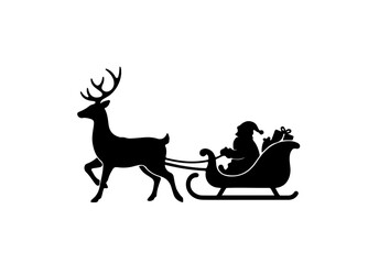 Xmas deer illustration Santa vector 