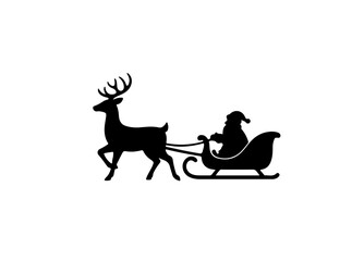 Xmas deer illustration Santa vector 