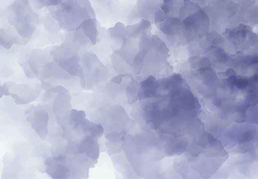 A watercolor painting showcases a blend of purple and white hues in abstract shapes, creating a dreamy and soft texture that is visually appealing and calming.