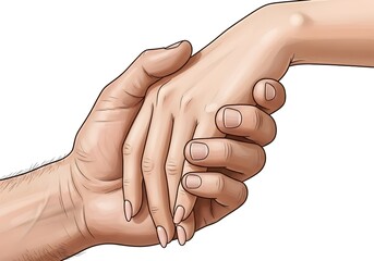 two hands holding each other