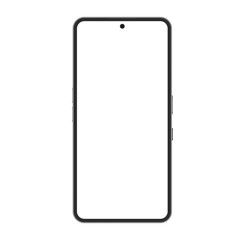 Realistic vector trendy generic modern frameless smartphone mockup with blank white screen isolated