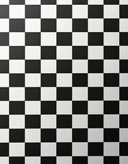 Fototapeta premium Black and white checkerboard pattern. Geometric grid of alternating squares repeats in monochrome. Simple modern design, suitable for backgrounds or visual elements.
