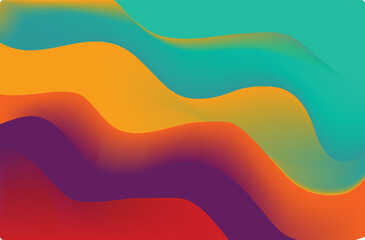 Vibrant abstract waves a dynamic blend of teal, orange, purple, and red hues creating a modern and energetic background with smooth, flowing lines