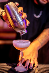 Amber Mixology Cocktail in Elegant Glass  Vibrant Artisan Drink