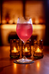 Red Mixology Cocktail in Elegant Glass  Vibrant Artisan Drink