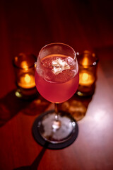 Red Mixology Cocktail in Elegant Glass  Vibrant Artisan Drink
