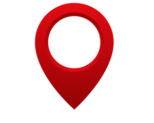 Classic Red Location Pin Pointer or Map Marker 3D Icon Vector