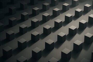 Pattern of Dark 3D Cubes with Dramatic Shadows – Minimal Geometry